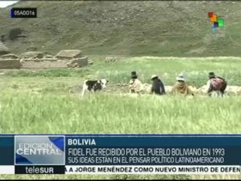 Bolivia reconoce solidaridad y apoyo de Cuba y Fidel