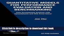 Books Quantitative Models for Performance Evaluation and Benchmarking: Data Envelopment Analysis