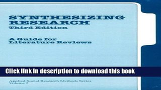 Ebook Synthesizing Research: A Guide for Literature Reviews Free Online