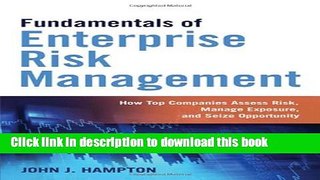 [Read PDF] Fundamentals of Enterprise Risk Management: How Top Companies Assess Risk, Manage