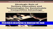 Books Strategic Role of Tertiary Education and Technologies for Sustainable Competitive Advantage