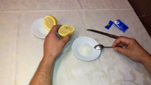 Teeth whitening at home with baking soda and lemon
