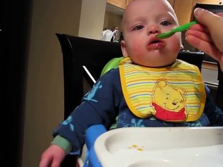 Funny hilarious baby sour face!