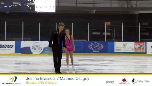 Justine Brasseur et Mathieu Ostiguy 2016 Championnats québécois d'été - SP