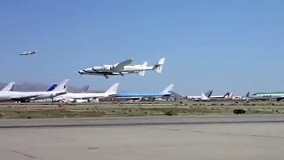 Virgin Galactic White Knight 2 with Space ship 2 First Flight 22 March 2010
