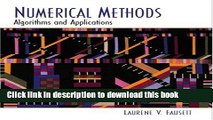 Ebook Numerical Methods: Algorithms and Applications Free Online