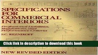 Ebook Specifications for Commercial Interiors Free Online