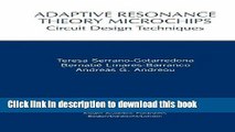 Books Adaptive Resonance Theory Microchips: Circuit Design Techniques (The Springer International
