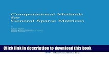 Books Computational Methods for General Sparse Matrices (Mathematics and Its Applications) Free