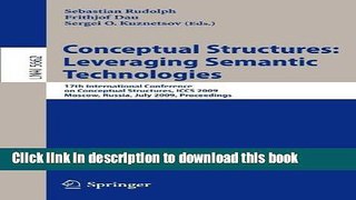 Ebook Conceptual Structures: Leveraging Semantic Technologies: 17th International Conference on