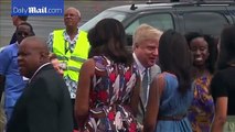 Michelle Obama and daughters arrive in Liberia (6-27-2016)