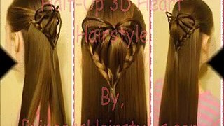 Half Up 3d Heart Hairstyle, Valentine's Hairstyles grace-1