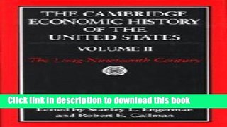 Books The Cambridge Economic History of the United States Free Online