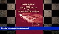 FAVORIT BOOK Social, Ethical and Policy Implications of Information Technology READ EBOOK