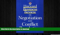 FAVORIT BOOK Harvard Business Review on Negotiation and Conflict Resolution (A Harvard Business