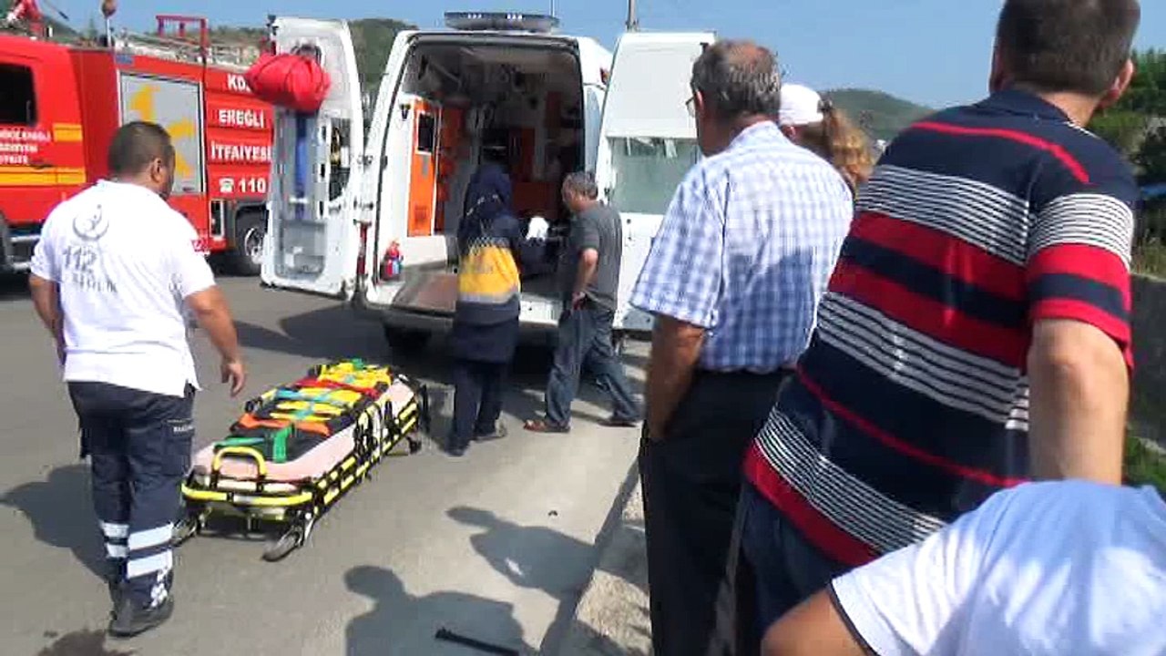 KDZ. EREĞLİ'DE YOLDAN ÇIKAN CİP DEREYE UÇTU: 4 YARALI