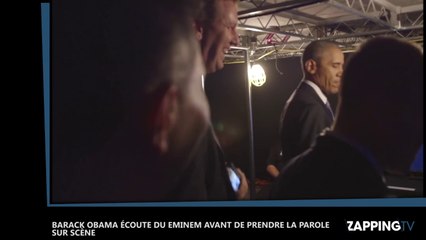 Barack Obama écoute du Eminem avant de prendre la parole sur scène
