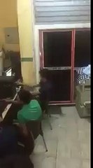 لحظة تفجير محل نت سيبر من قبل ارهابي