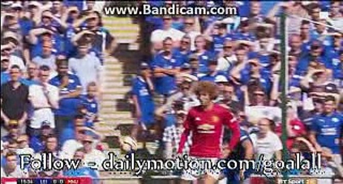Zlatan Ibrahimovic HORROR FOUL - Leicester City v. Manchester United - Community Shield 07.08.16
