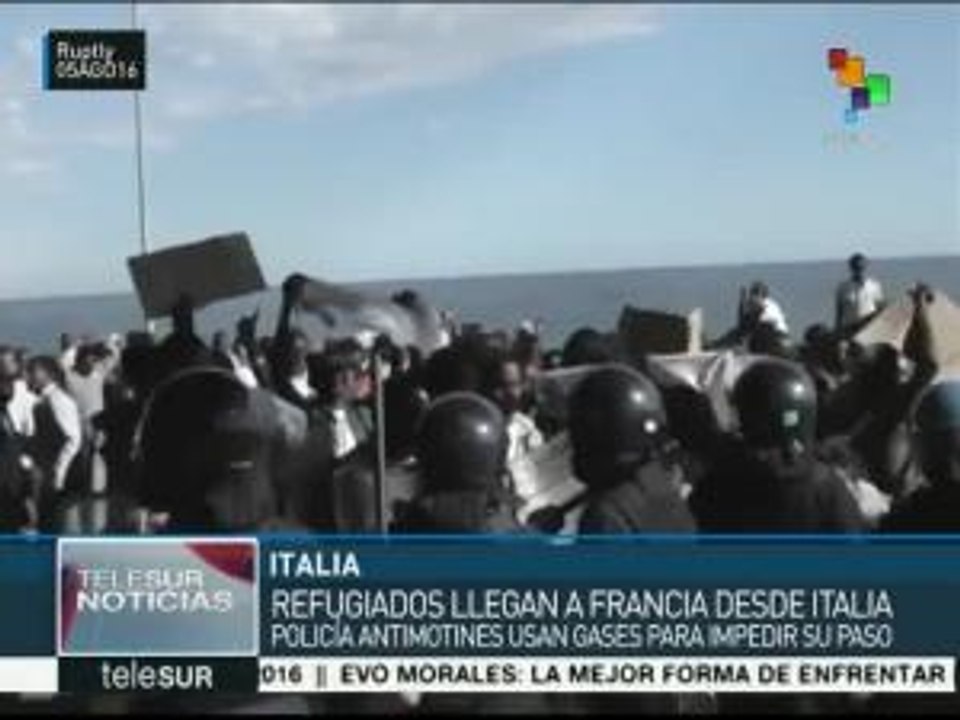 Italia: refugiados logran romper cordón policial hacia Francia