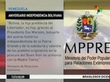 Venezuela felicita a Bolivia por 191 aniversario de su independencia