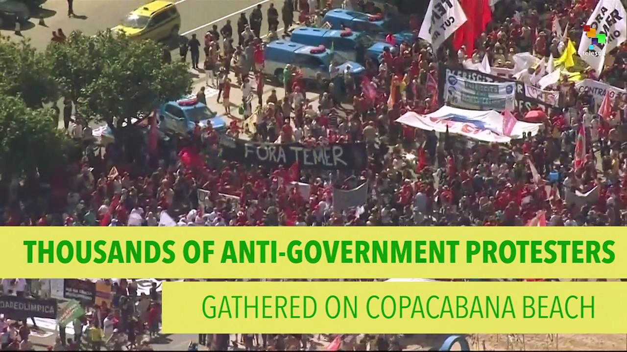 Protesters Occupy Copacabana Beach