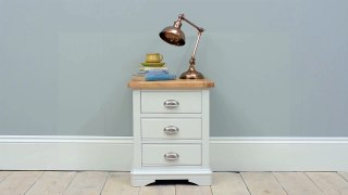 Boston Light Grey 3 Drawer Bedside - The Cotswold Company
