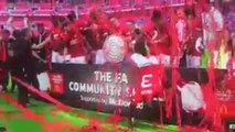 Eric Bailly Comically Falls Over The Board While Celebrating The Win In Community Shield!