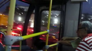 Night Guayaquil Metrovia Bus Ride