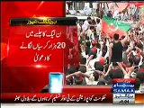 Who won peshawer competition, pti or pmln, 10 to 12 thousands in pmln & 65000 in pti rally - sama reports