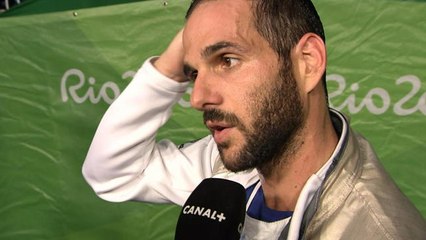 Jeux Olympiques 2016 - Escrime - La réaction d'Erwann Le Péchoux après sa défaite en 1/8ème