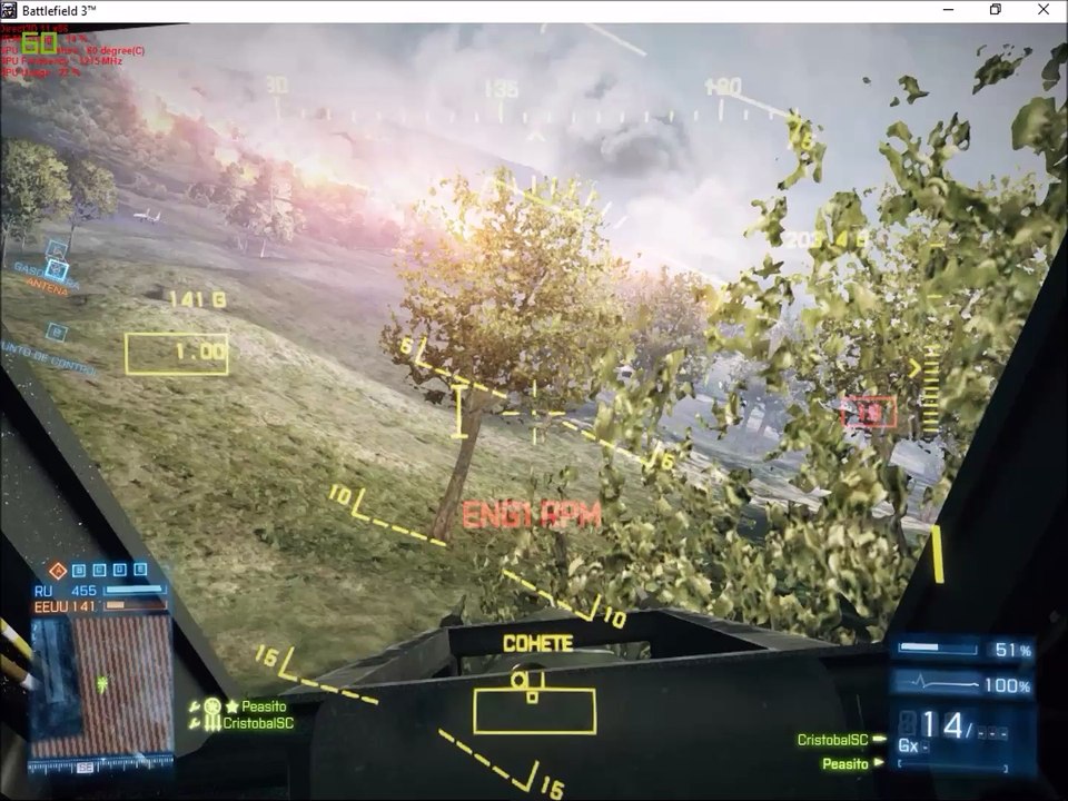 battlefield 3 TV helicoptero, jet.  cristobal SC
