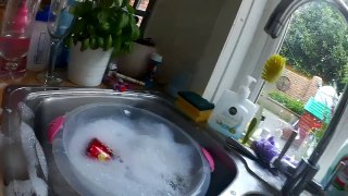 Dads with action cameras washing up bowl dive