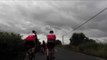 Lucky Cyclists Have Near Miss Incident With Overtaking Car