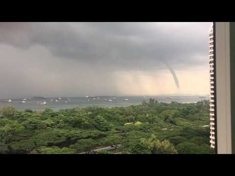 Large Waterspout Spotted Off Singapore Coast