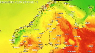 Sääennuste tiistaina 15.07.2014 klo 20