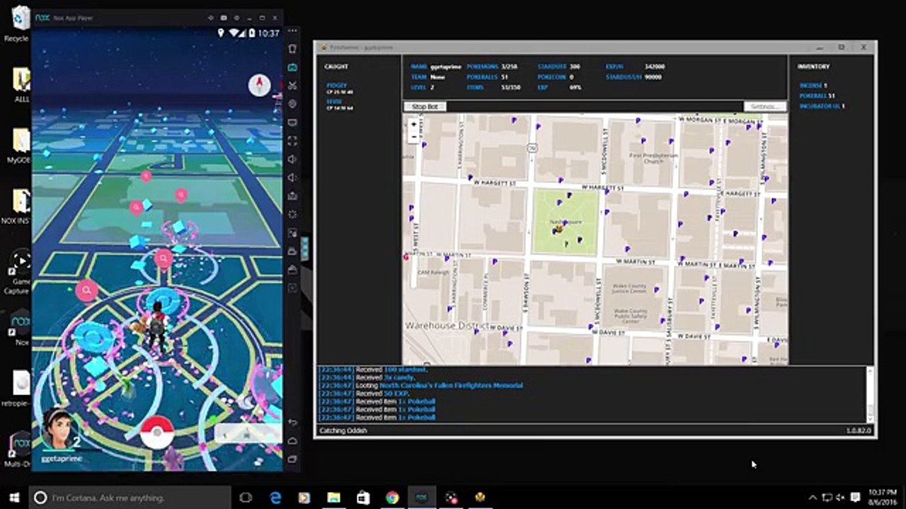 PokeFarmer Is Working First Working Pokemon Go Bot Since Api Change 8-6-2016