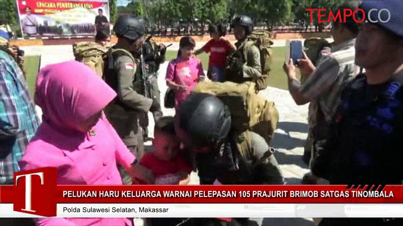 Pelukan Haru Keluarga Warnai Pelepasan 105 Satgas Tinombala