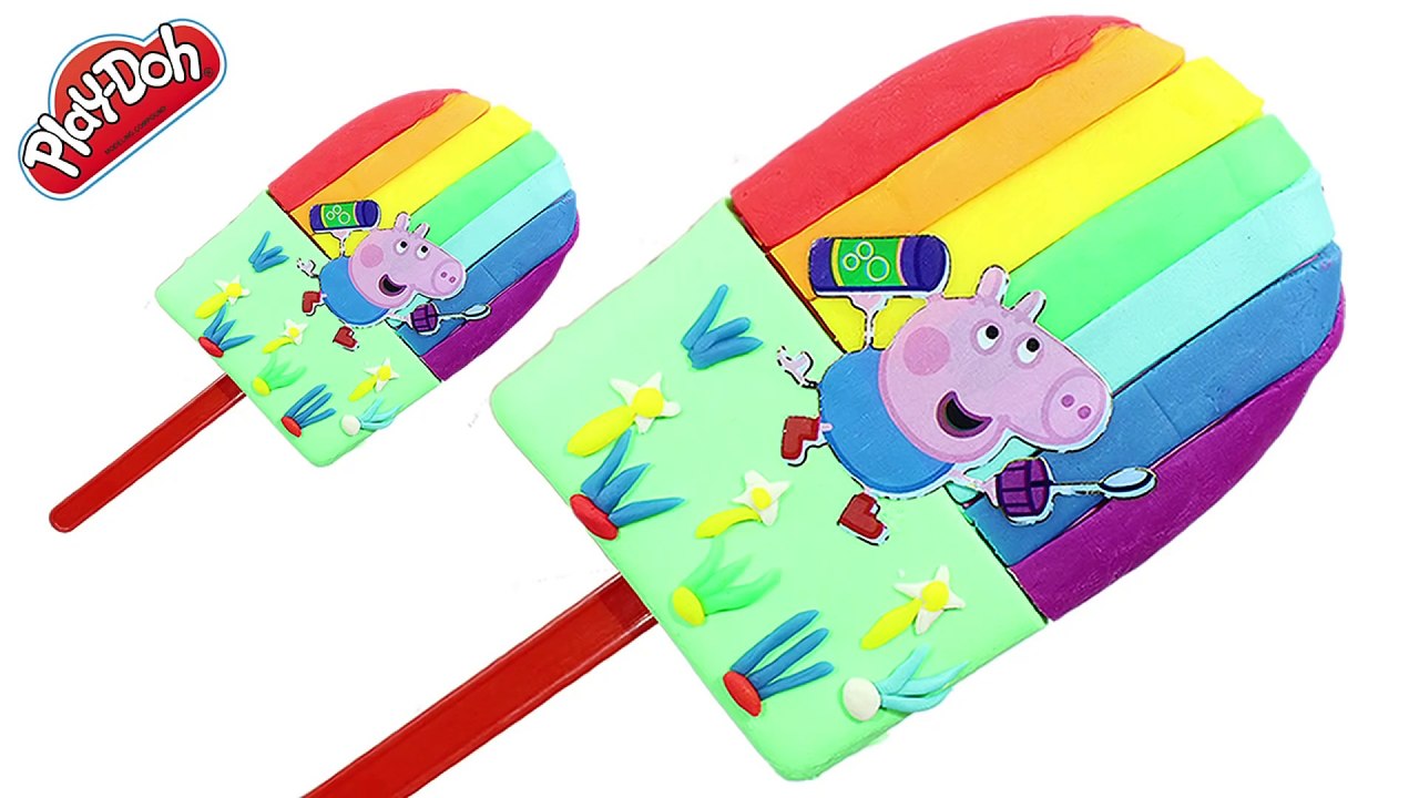Play Doh George Peppa Pig Ice Cream Rainbow and Green Wonderful Fun and Create Video for Kids
