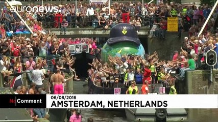 Colourful canal parade lights up Amsterdam Gay Pride