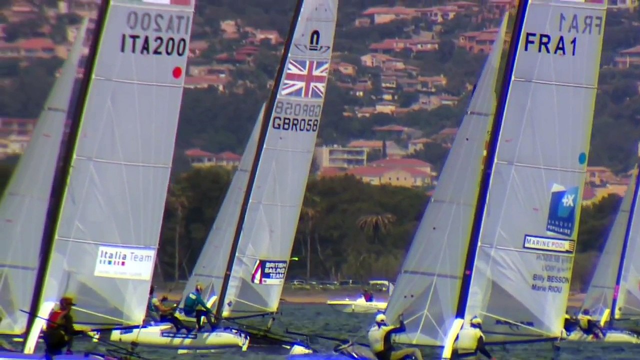 Sailing World Cup Hyères - Nacra 17 Medal Race Highlights