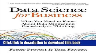 [Popular] E_Books Data Science for Business: What You Need to Know about Data Mining and