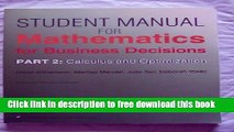 [Reading] Mathematics for Business Decisions: Part 2: Calculus and Optimization: Student Manual