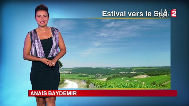 LA METEO et LA METEO DES PLAGES d'ANAIS BAYDEMIR le 2016 07 28 sur FRANCE 2