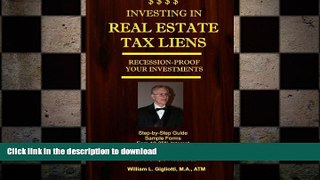 READ THE NEW BOOK Investing in Real Estate Tax Liens: Recession Proof Investments. Earn 10%-25%