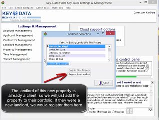 Adding a New Owner, Property, and Tenant - Key-Data Gold