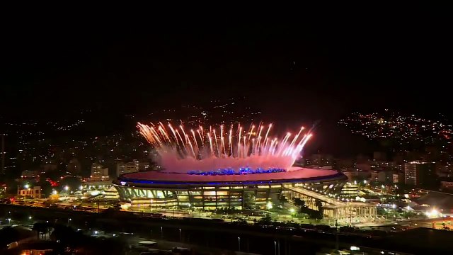 Brazil׃ fireworks at Rio Olympics 2016 at Maracana