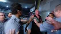 The brawl between Brock Lesnar and The Undertaker spills backstage- Raw, July 20, 2015