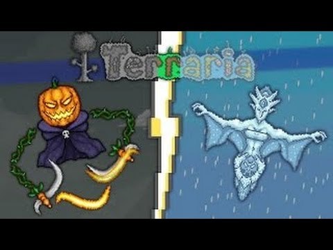 How to defeat Frost Moon/Pumpkin Moon in Terraria 1.2.4 Ios/Android Easy&Profitable