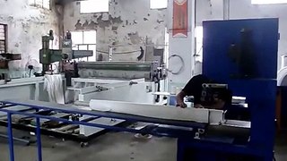 Semi automatic band saw cutting toilet tissue paper kitchen towel roll machine manual